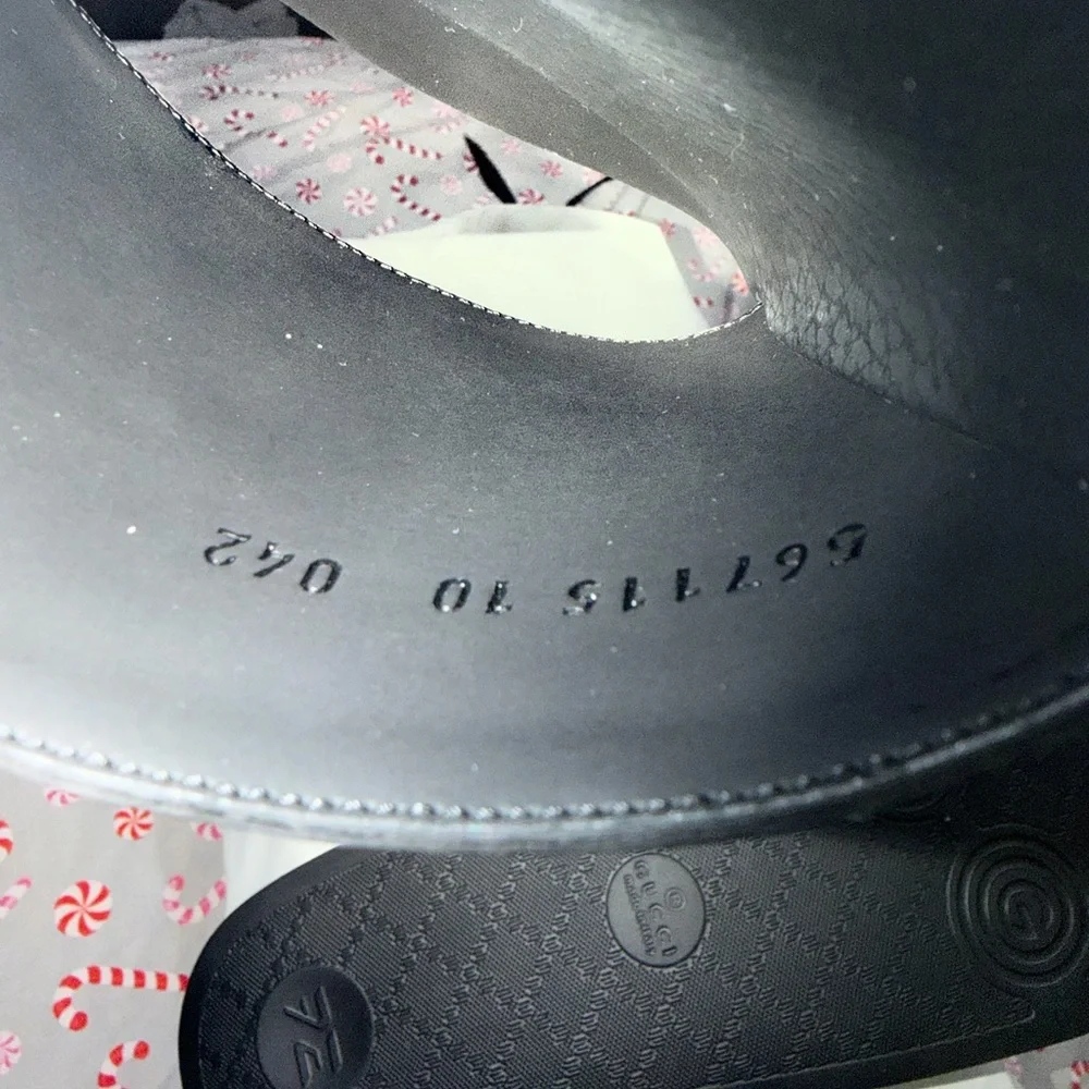 Gucci Embossed Black Slides